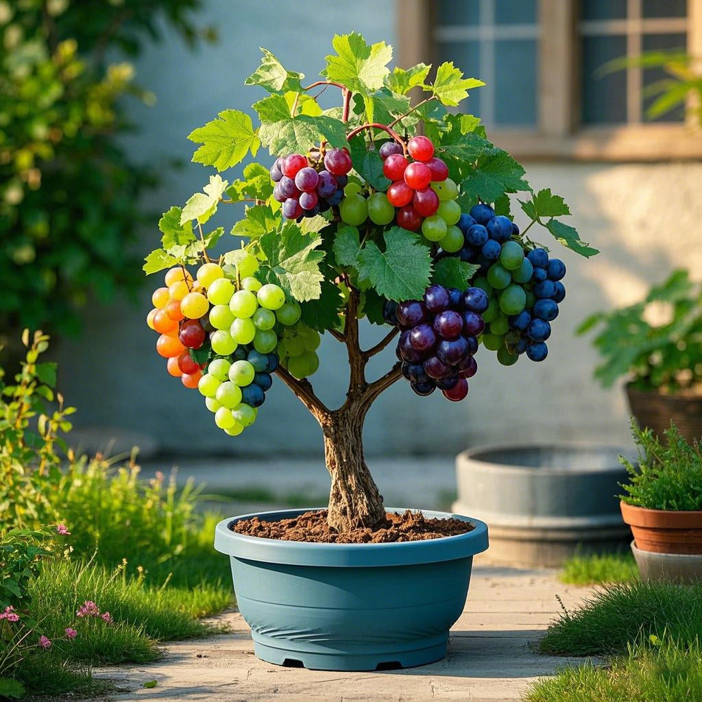 🌈Colorful Potted Grape Seeds – Black, Pink, Rainbow, Green