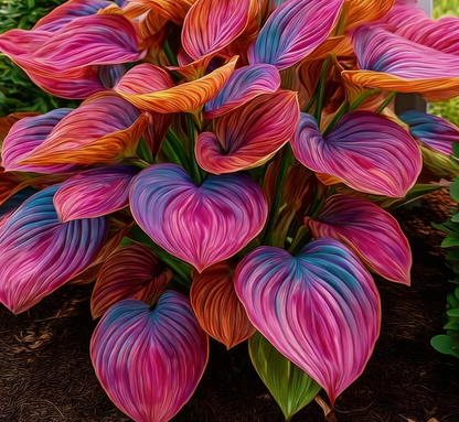 🔥🌌 Rare Dark Blue Flame Hosta Seeds – Glow-in-the-Dark Garden Magic