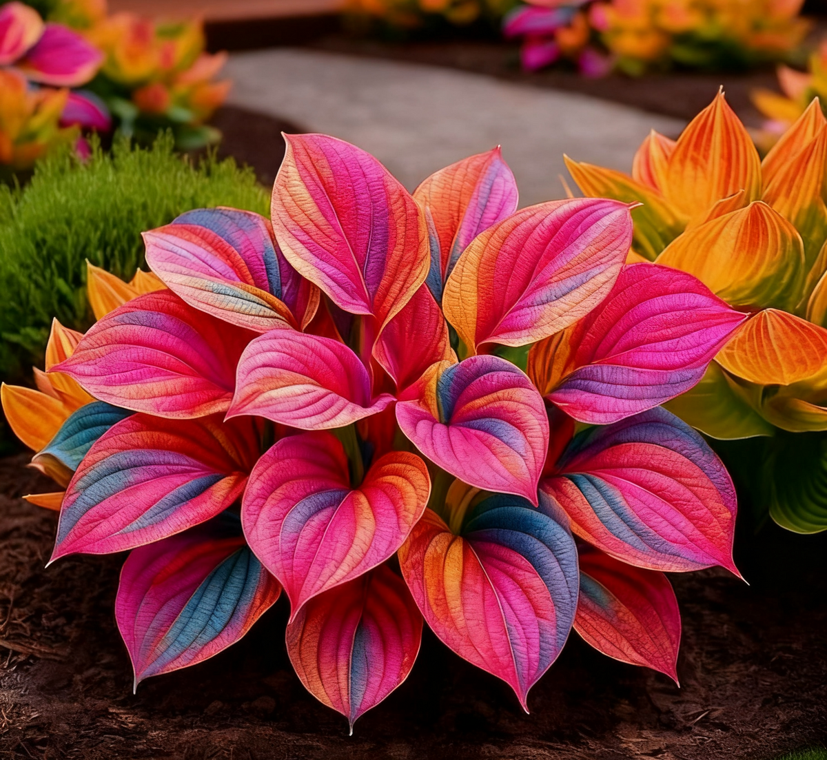 🔥🌌 Rare Dark Blue Flame Hosta Seeds – Glow-in-the-Dark Garden Magic