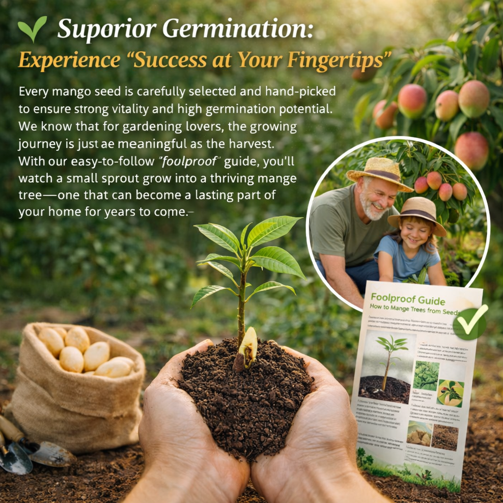 🔥 65K+ SOLD! 🥭 Sweet "Golden Honey" Dwarf Mango Tree Seeds (Home Growing)