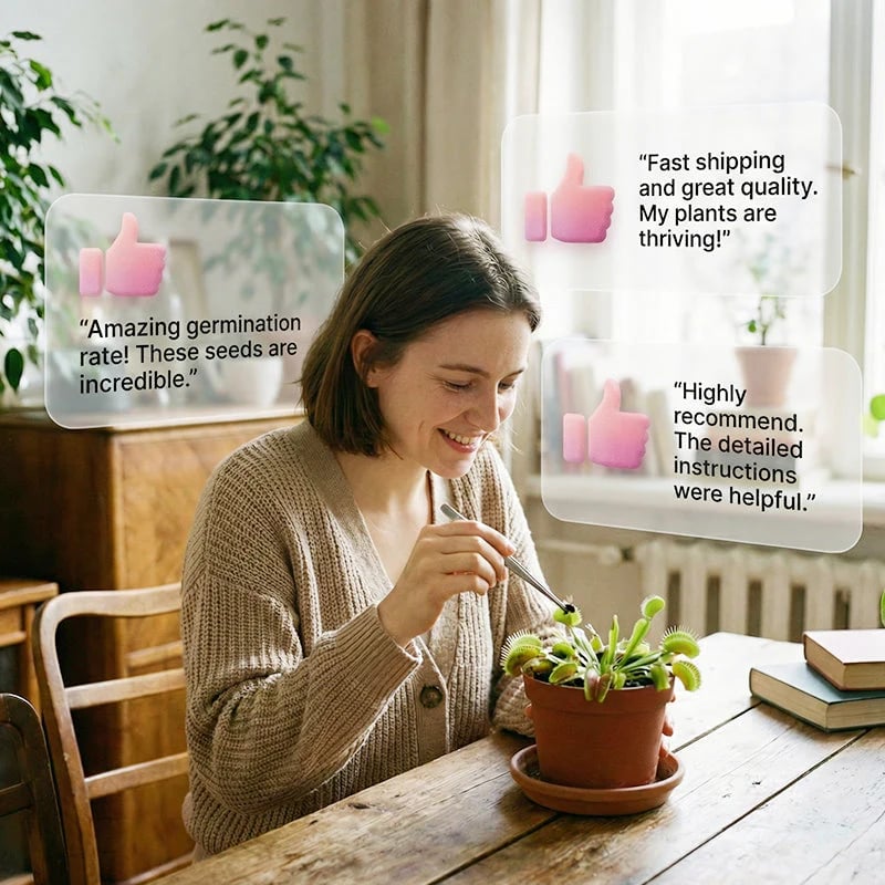 🌱[Amazing Venus Flytrap Seeds]—Grow Your Own Mini Carnivorous Plant!😱🌿