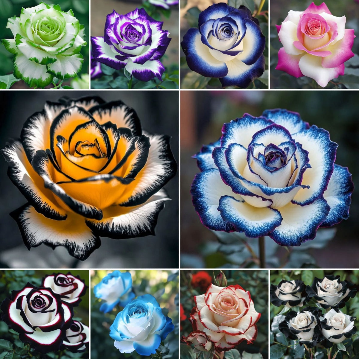 🌌Rare Blue Moon Rose – Multi-Colored Petal Lace🌈🌹