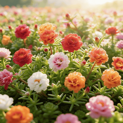 🌸 Double Flowered Moss Rose Seeds – 🌿Perennial Flower Seeds / Large Blooms / Easy to Grow