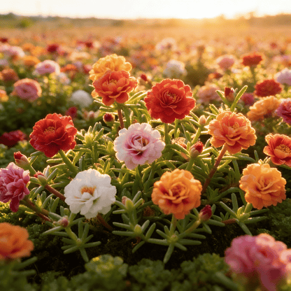 🌸 Double Flowered Moss Rose Seeds – 🌿Perennial Flower Seeds / Large Blooms / Easy to Grow