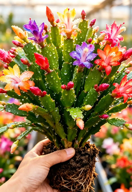 🦀Mix Colors Schlumbergera Bulbs – Easy-Care Flowers in Every Shade, Even in Winter ❄️🌈